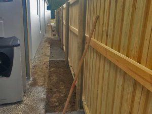 Narrow side of house landscaping Cairns 